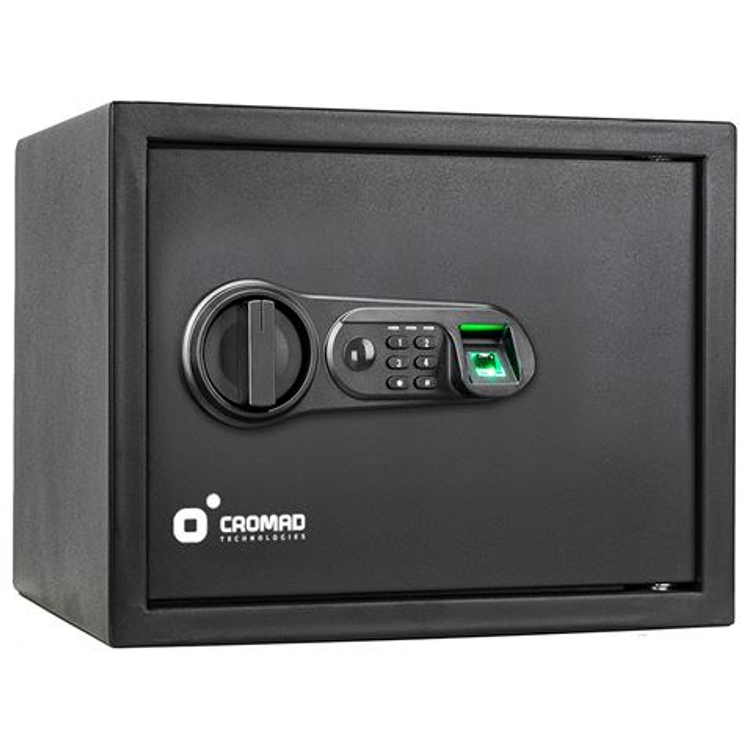 Cromad Caja Fuerte Electronica - Alto Nivel de Seguridad - De 4 a 8 Digitos - Huella Dactilar - Bisagras Ocultas - Incluye Llave de Emergencia - 300x3 1