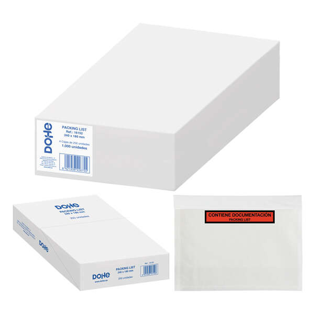 Dohe Caja de 1000 Sobres Autoadhesivos para Envio de Documentos - Packing List Especial 1