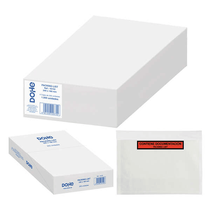 Dohe Caja de 1000 Sobres Autoadhesivos para Envio de Documentos - Packing List Especial 1