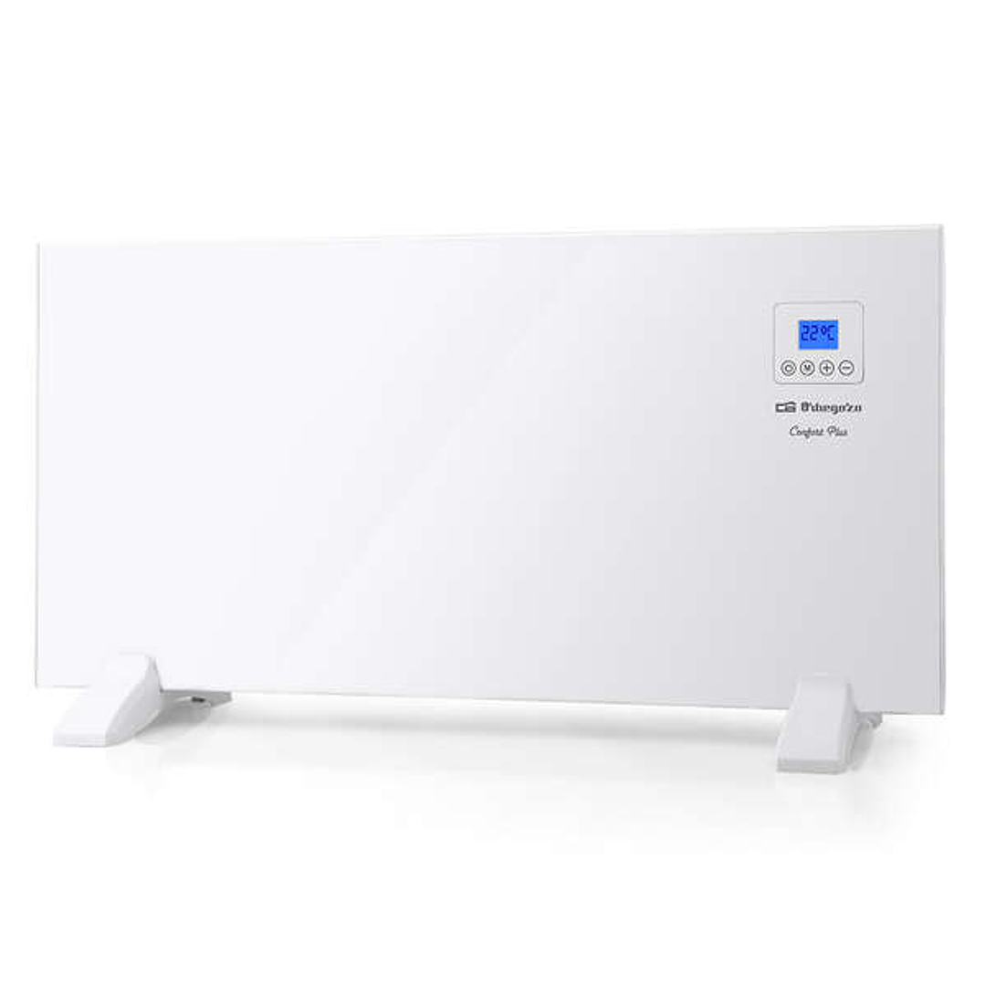 Orbegozo REH 1500 a Panel Radiante Blanco Slim - Pantalla LCD - Control Tactil - Programador Semanal - Proteccion Sobrecalentamiento - Soporte Pie/Par 1