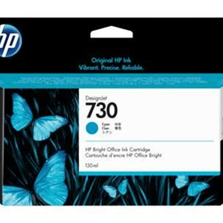 HP 730 Cyan Cartucho de Tinta Original - P2V62A 1