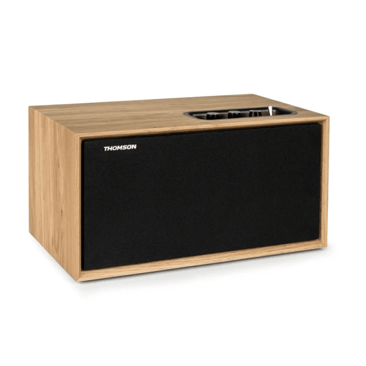 Thomson WS502 Altavoz 100W Bluetooth 5.0 - Caja de Madera - Frente Desmontable - Entrada RCA, USB, AUX-IN - Color Madera 1