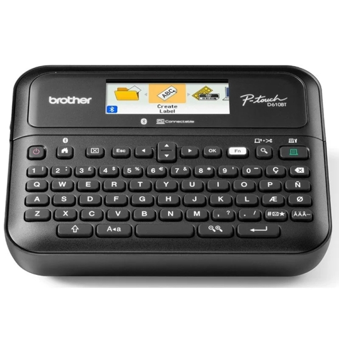 Brother P-Touch D610BT Rotuladora Electronica - Pantalla LCD a Color - Ancho Max. de Cinta 24mm - Bluetooth, USB - Color Negro 1