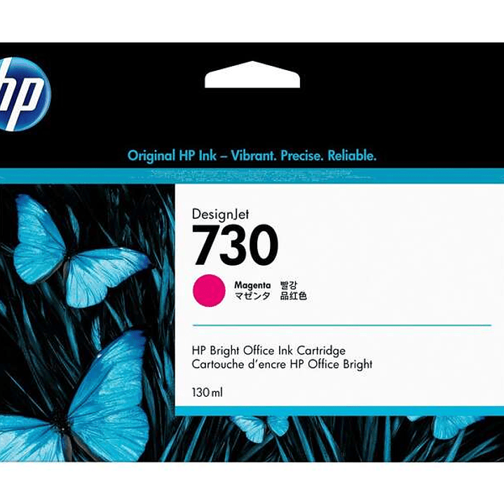 HP 730 Magenta Cartucho de Tinta Original - P2V63A 1