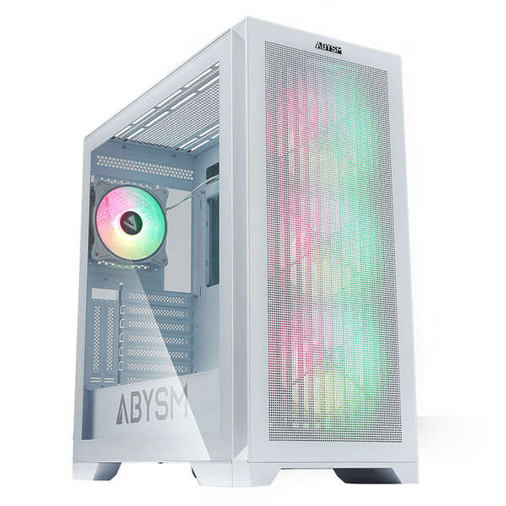 Abysm Gaming Danube Mura White BX300 ARGB Caja Torre ATX, EATX, ITX, micro ATX - Lateral Cristal Templado - 3.5