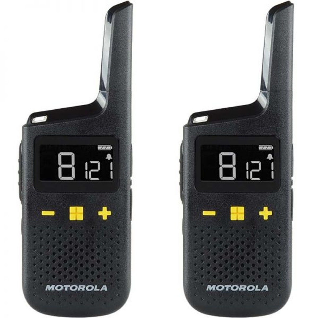 Motorola XT185 Pack 2 Walkie Talkies - 16 Canales PMR446 + 121 Codigos - Alcance de hasta 8km - Autonomia hasta 24h 1