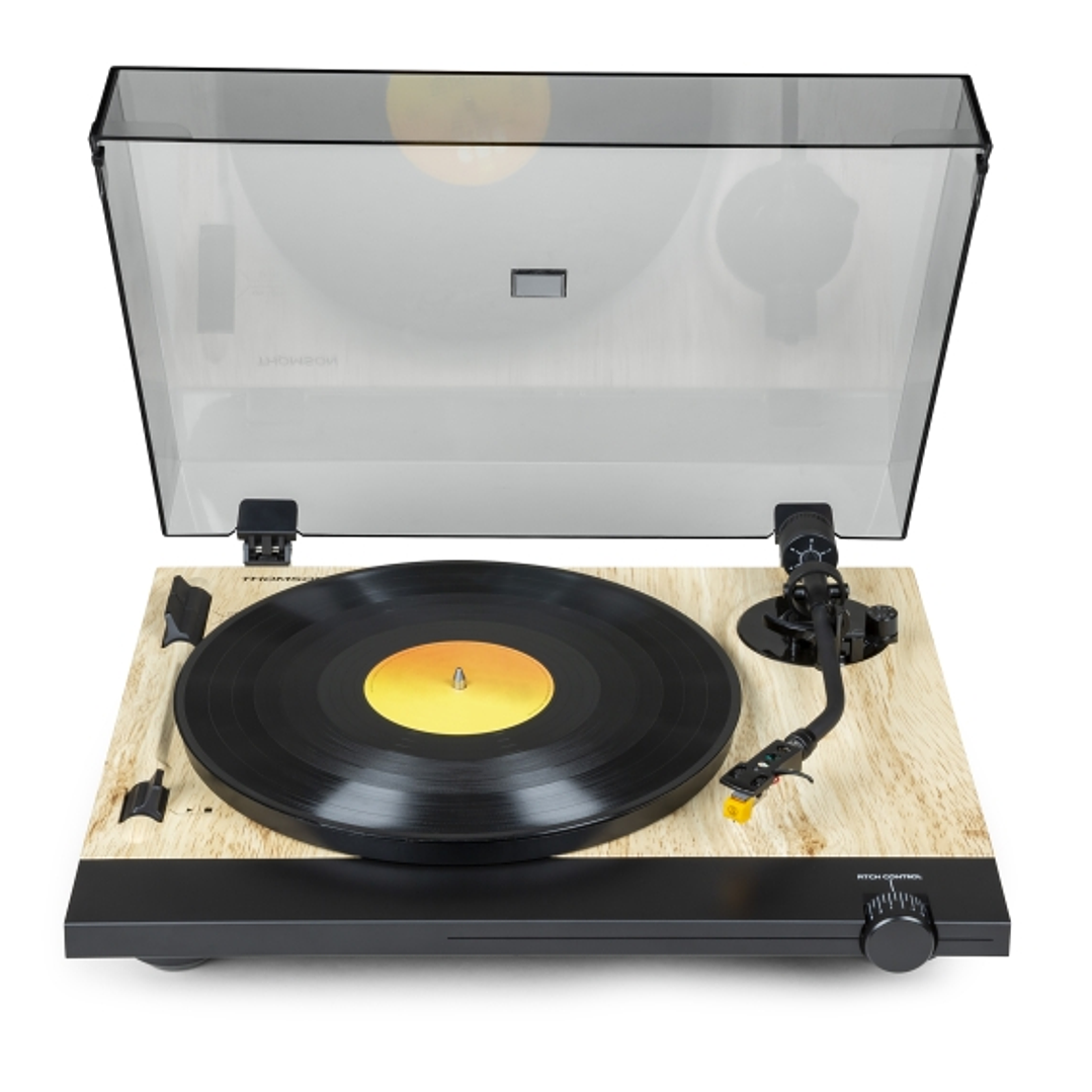 Thomson TT702 Giradiscos Preamplificado Premium - Conexion RCA  - Color Madera/Aluminio 1