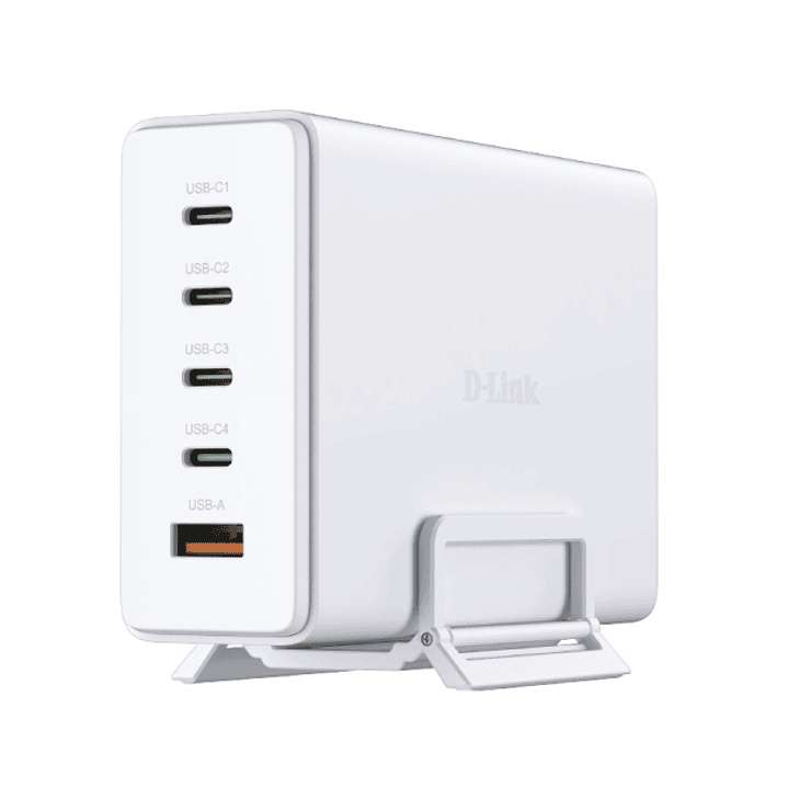 D-Link Cargador de Pared GaN de 240W - 4 USB-C y 1 USB-A - QC 4.0 - Color Blanco 1