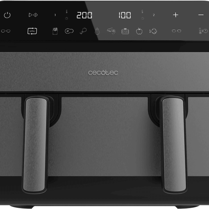 Cecotec Cecofry Advance 9000 Freidora de Aire Doble - 2800W - Capacidad 9L - Temperatura Regulable - Acero Inoxidable - Panel Tactil - Pared Divisoria 1