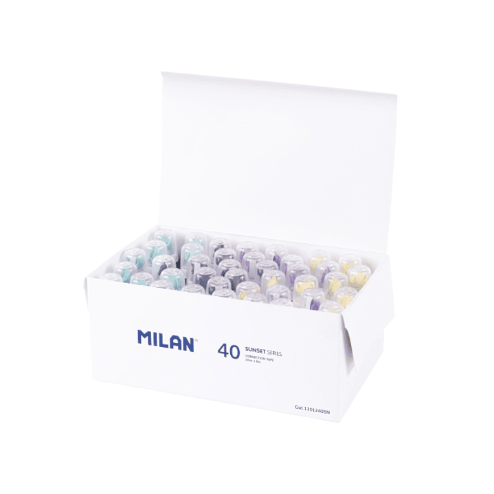 Milan Sunset Caja con 40 Cintas Correctoras Cilindricas - 5mm x 6m - Colores Surtidos 1