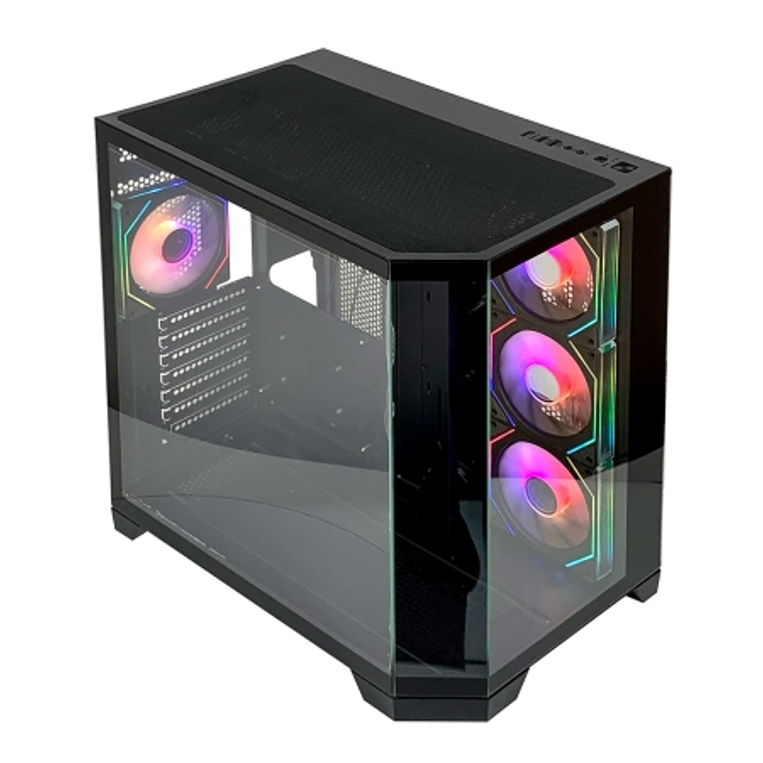 L-Link Nova Caja ATX - Cristal Templado Continuo - 4 Ventiladores RGB - USB 3.0 - Color Negro 1