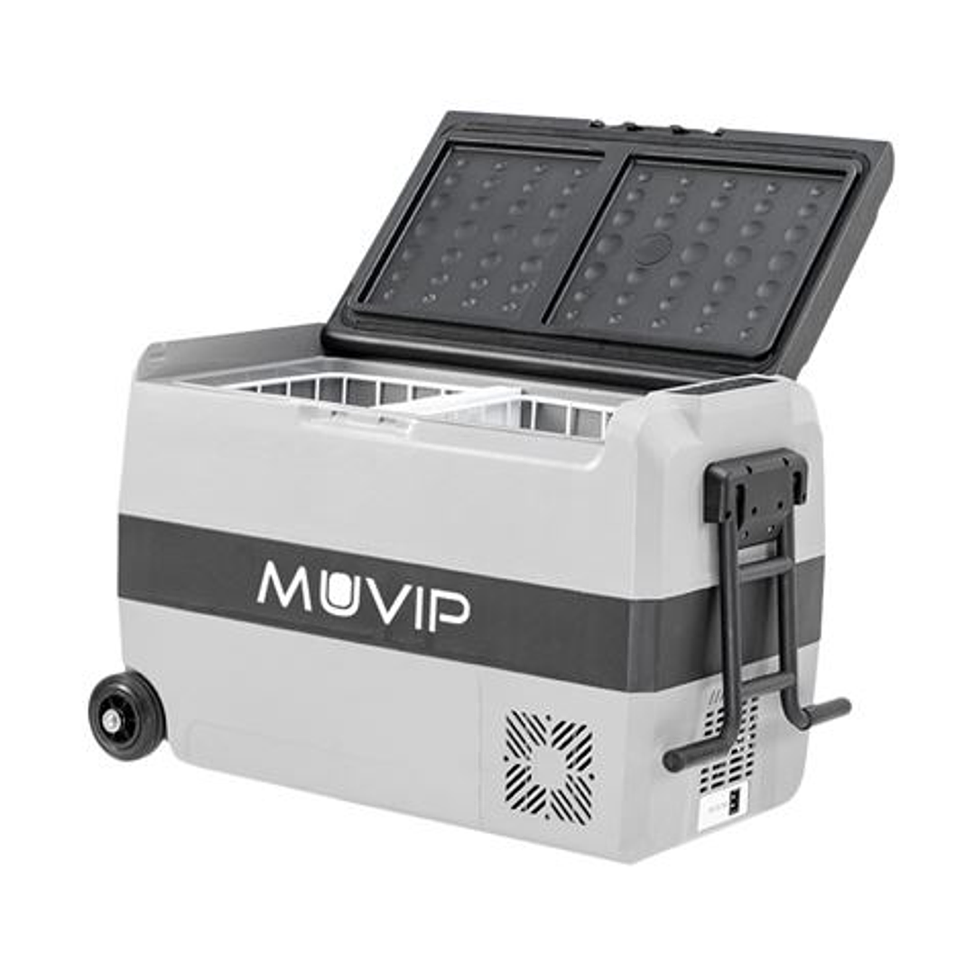 Muvip Nevera Compresor Portatil 44 Litros - Temperatura entre -20º/+20º - 80W - Doble Zona - Asas de Transporte y Tirador - Ruedas - Compresor Silenci 1