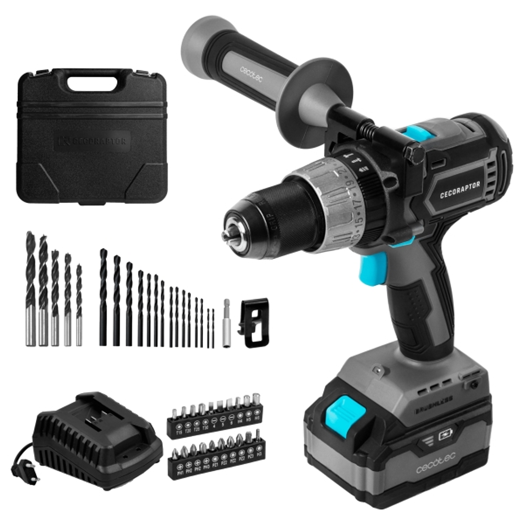 Cecotec CecoRaptor Perfect ImpactDrill 4020 Brushless Ultra Taladro Percutor Inalambrico - Torque 46Nm - 2000rpm - 3000Ipm - Bateria 4Ah 20V - Luz LED 1