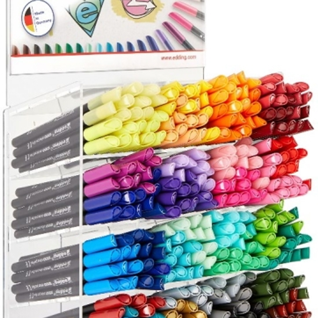 Edding 1200 Expositor con 320 Rotuladores - Punta Redonda - Tinta con Base de Agua - Colores Surtidos 1