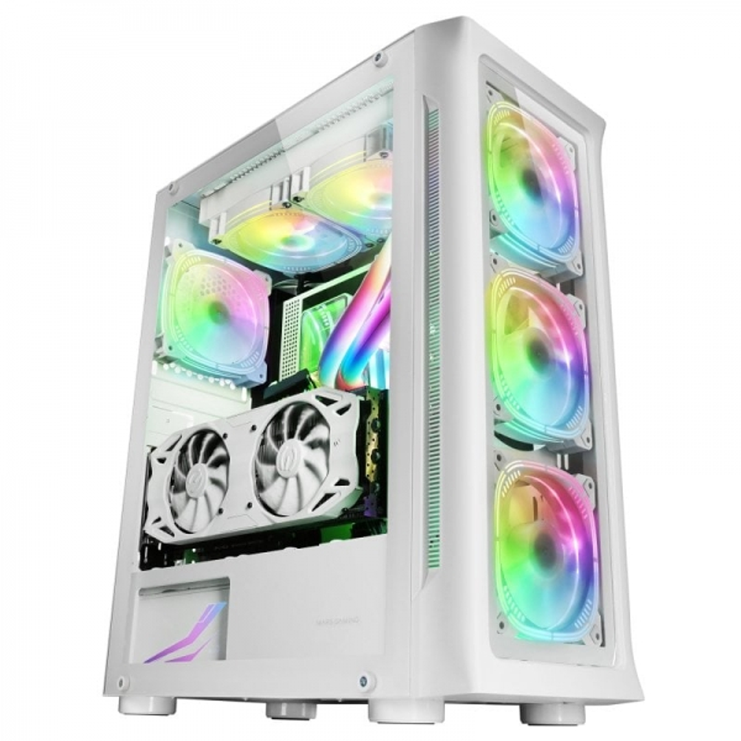 Mars Gaming MC-NEO Torre Gaming Premium - CPU FREEZER - 4 Ventiladores ARGB - Cristal Templado - Soporte E-ATX - Refrigeracion Liquida 360 mm - Color  1
