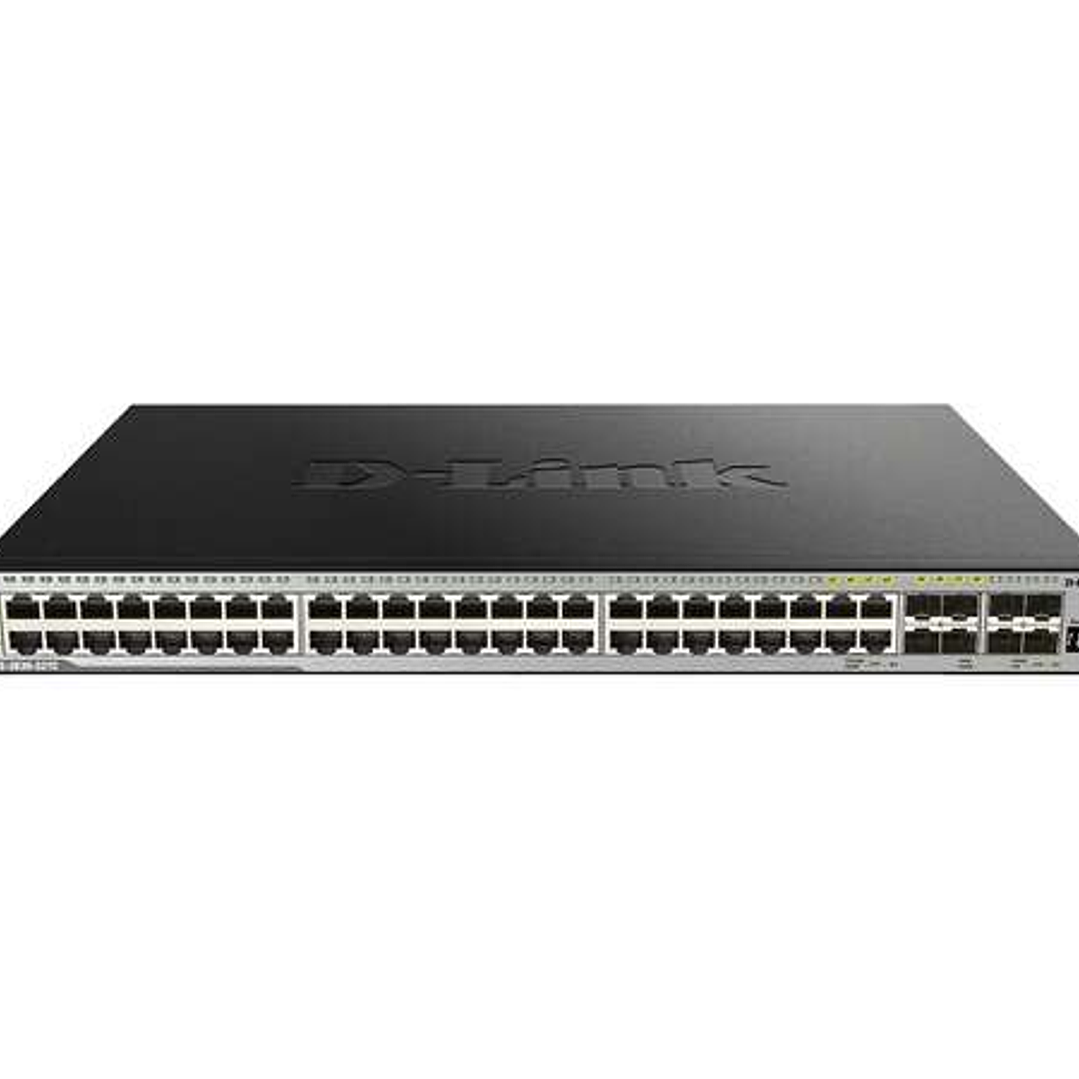 D-Link Switch Gestionable 44 Puertos 10/100/1000 BASE-T + 4 Puertos Combo 1000 BASE-T/SFP + 4 Puertos 10GbE SFP+ 1