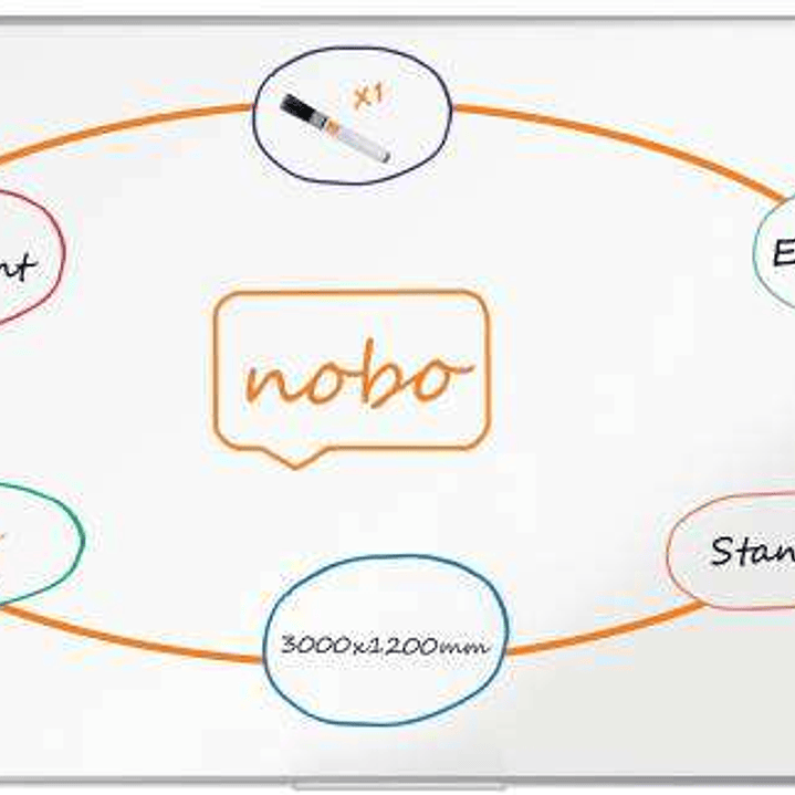 Nobo Premium Plus Pizarra Magnetica de Acero Vitrificado 3000x1200mm - Montaje en Esquina - Blanco 1