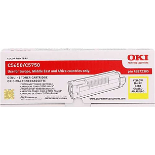 OKI C5650/C5750 Amarillo Cartucho de Toner Original - 43872305