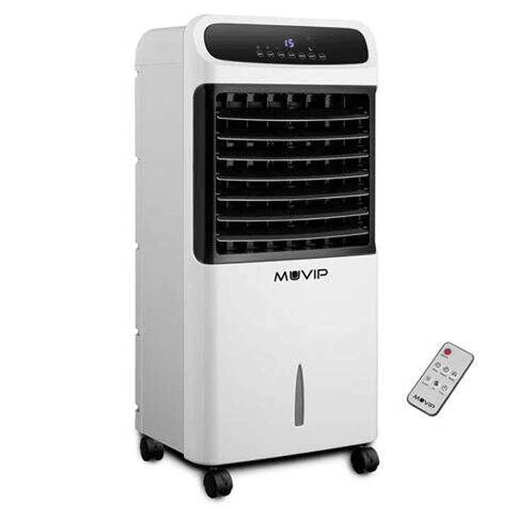 Muvip Climatizador 12 Litros 80W High Power - 3 Velocidades - Pantalla LED - Temporizador - Caudal de Aire 600m3/h - Mando a Distancia 1