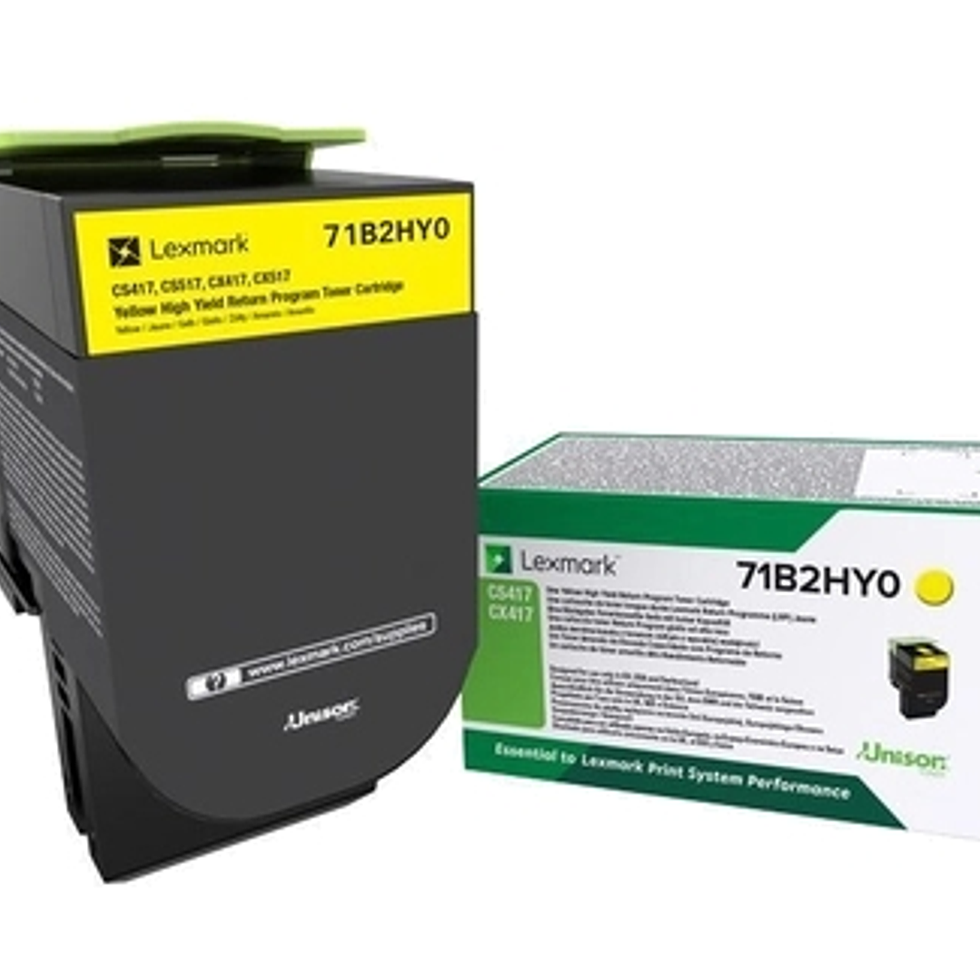 Lexmark CS417/CX417/CS517/CX517 Amarillo Cartucho de Toner Original - 71B2HY0/71B0H40 1