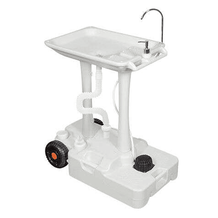 Muvip Carrito de Lavabo Portatil - Capacidad 30 Litros - Diseño de Montaje Rapido - Incorpora Colgador para Toalla - Color Blanco 1
