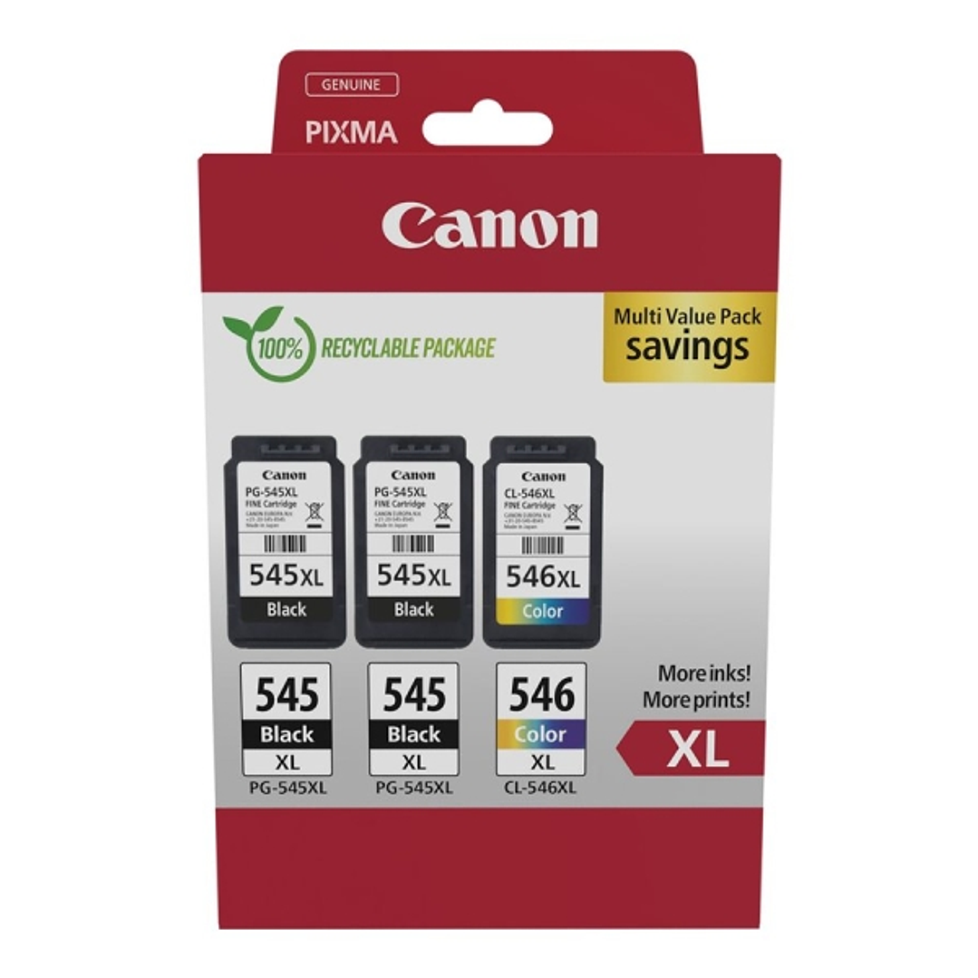 Canon PG545XL Negro + CL546XL Color Pack de 3 Cartuchos de Tinta Originales - 8286B013 1