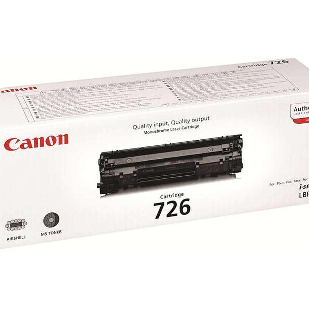Canon 726 Negro Cartucho de Toner Original - 3483B002 1
