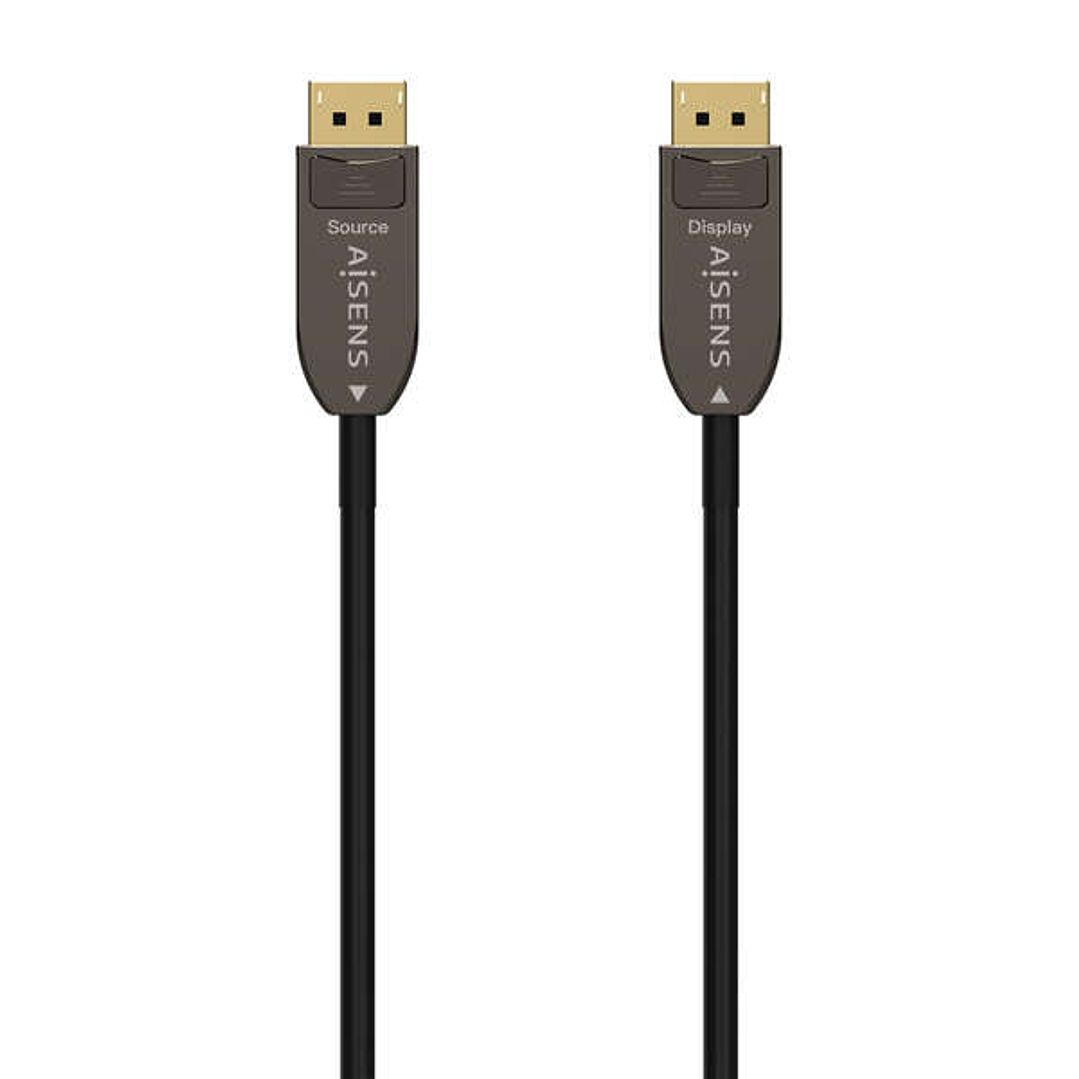 Aisens Cable DisplayPort AOC V1.4 8K@60HZ 4K@120Hz 4:4:4 32.4GBPS - DP/M-DP/M - 20M - Color Negro 1