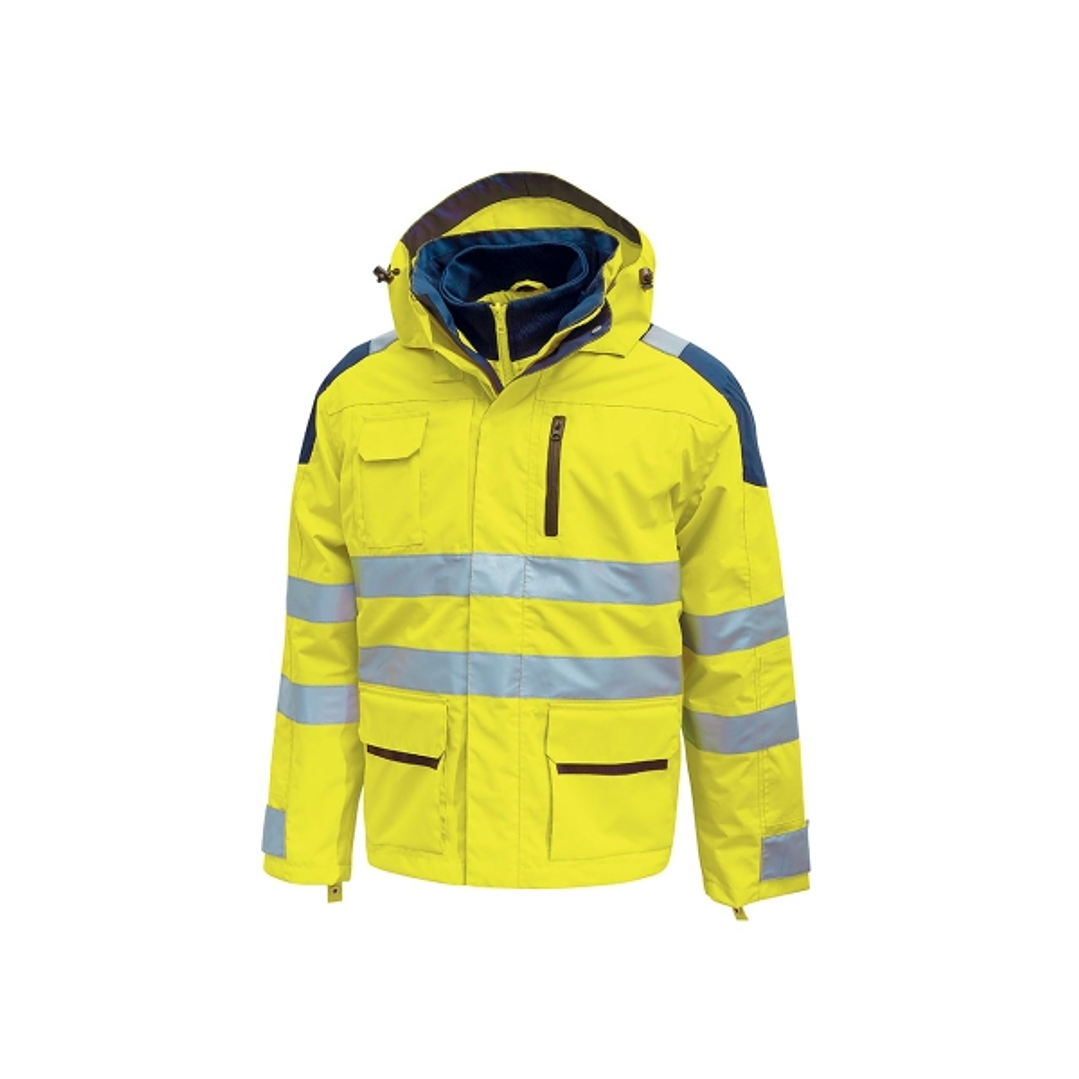 Upower Backer Parka Impermeable y Transpirable - Talla 4XL - Detalles Reflectantes, Multiples Bolsillos Funcionales, Capucha Desmontable, Proteccion D 1