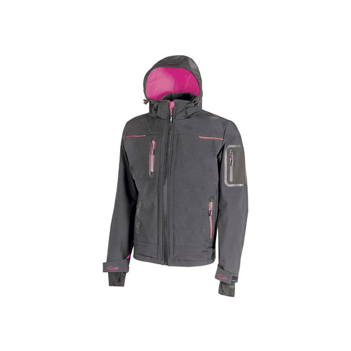 Upower Space Lady Chaqueta Softshell - Talla S - Membrana U-Tex, Repelente al Agua, a Prueba de Viento, Transpirable, Forro Micropolar, Capucha Desmon 1