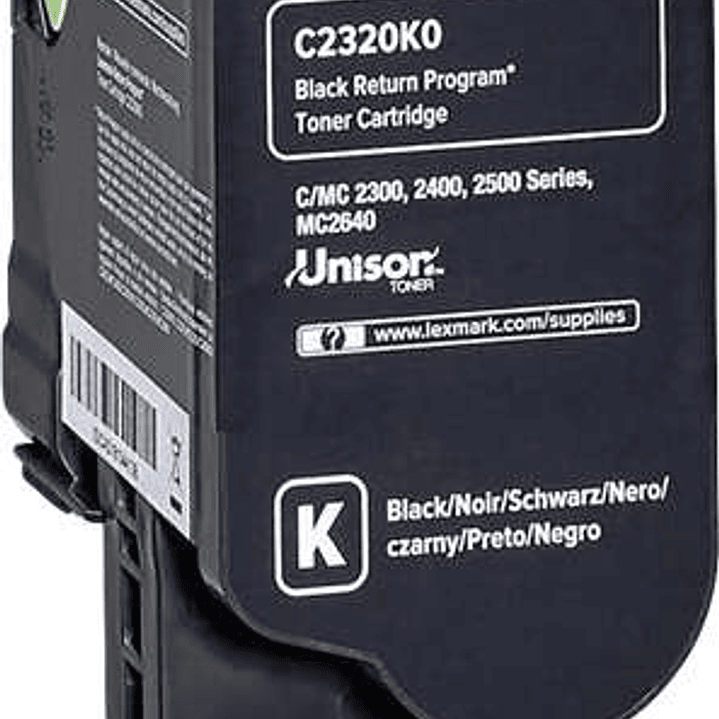 Lexmark C2325/C2425/C2535/MC2325/MC2425/MC2535/MC2640 Negro Cartucho de Toner Original - C2320K0 1