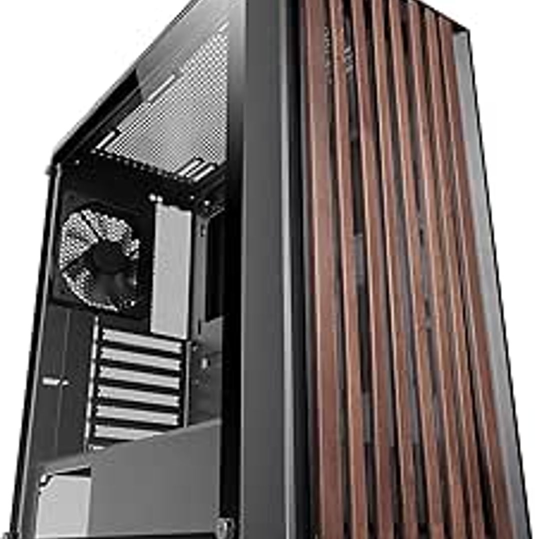 Mars Gaming MC-WOOD Caja Torre ATX - Ventilador FDB de 120mm - Panel de Cristal Templado - Soporta Refrigeracion Liquida hasta 360mm - 7 Ranuras de Ex 1