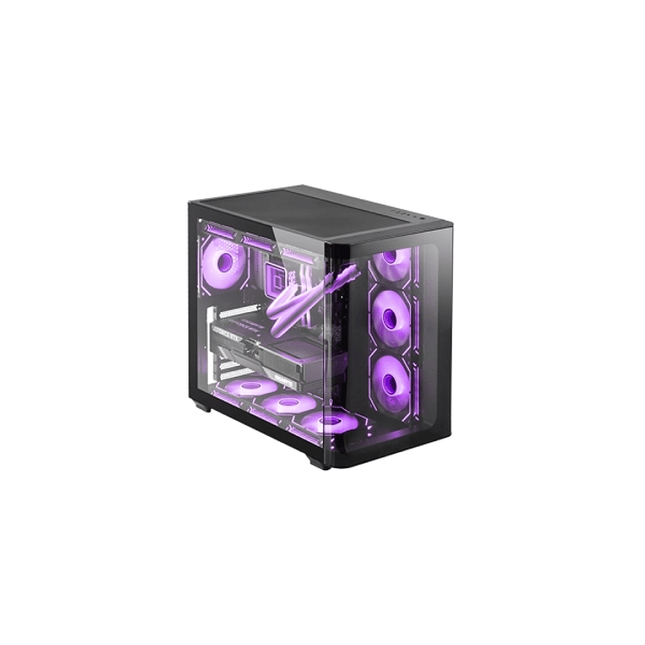 Mars Gaming MC-FUSION Caja Torre ATX - Cristal Templado Curvo Continuo - Soporta Refrigeracion Liquida - Capacidad hasta 10 Ventiladores - 7 Ranuras d 1