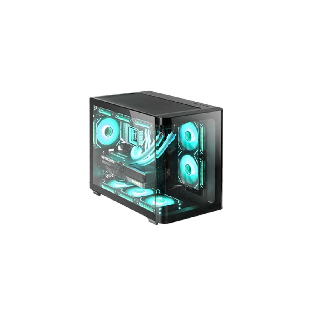 Mars Gaming MC-FUSIONM Minitorre Ultracompacta - Soporte MicroATX/Mini-ITX - Cristal Templado Curvo Continuo - Capacidad hasta 10 Ventiladores - 5 Ran 1
