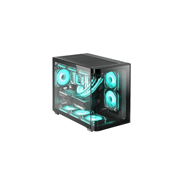 Mars Gaming MC-FUSIONM Minitorre Ultracompacta - Soporte MicroATX/Mini-ITX - Cristal Templado Curvo Continuo - Capacidad hasta 10 Ventiladores - 5 Ran 1