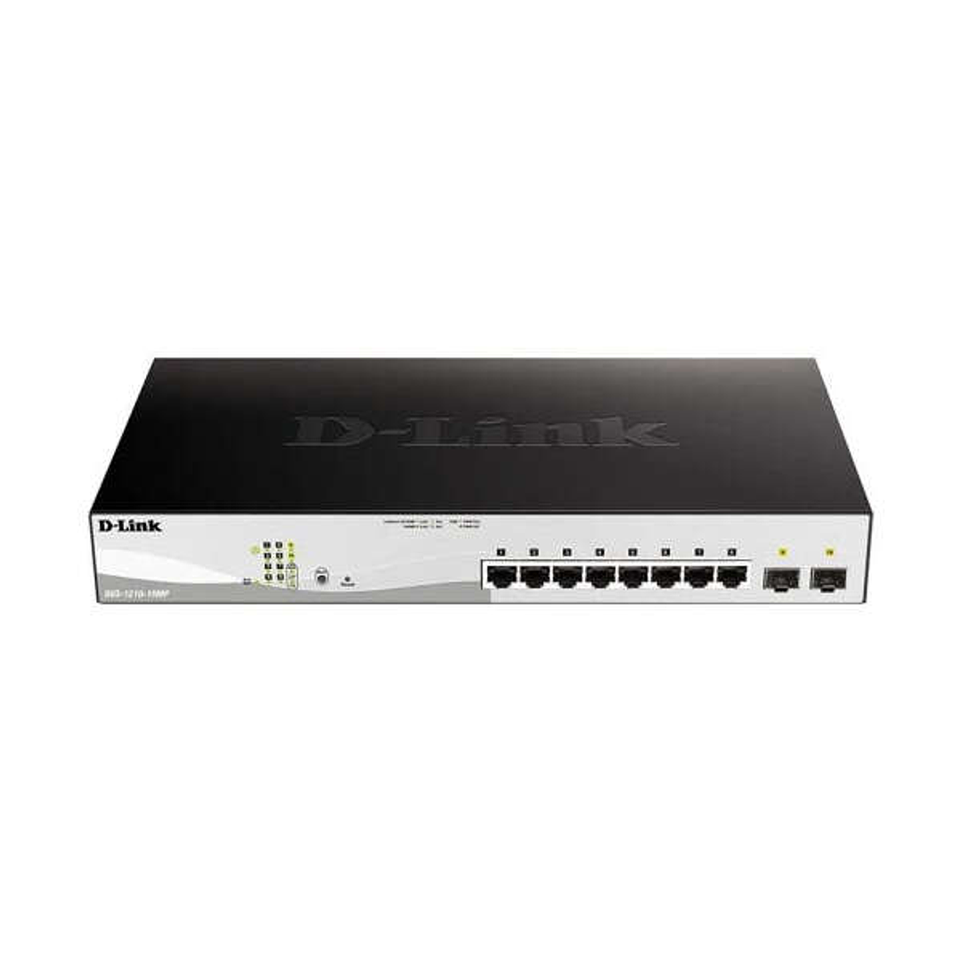 D-Link Switch Semigestionable 8 Puertos Gigabit PoE 65W + 2 Puertos Giga Combo 1
