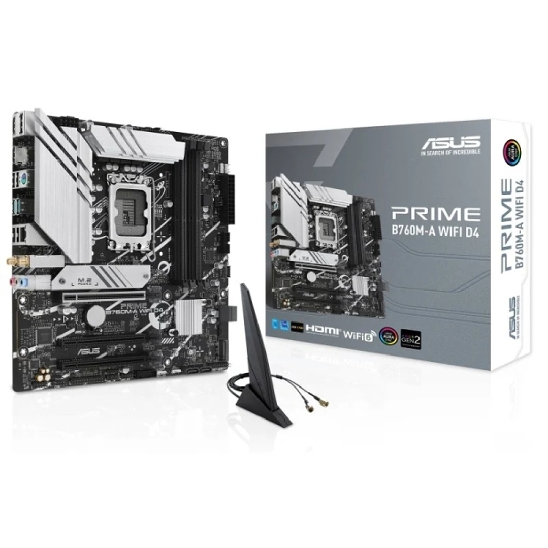 Asus Prime B760M-A WiFi D4 Placa Base Intel LGA1700 4x DDR4 - HDMI, M.2, PCIe4.0, 4x Sata III, USB 3.2, MicroATX 1
