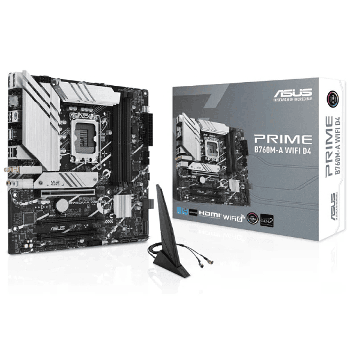 Asus Prime B760M-A WiFi D4 Placa Base Intel LGA1700 4x DDR4 - HDMI, M.2, PCIe4.0, 4x Sata III, USB 3.2, MicroATX 1