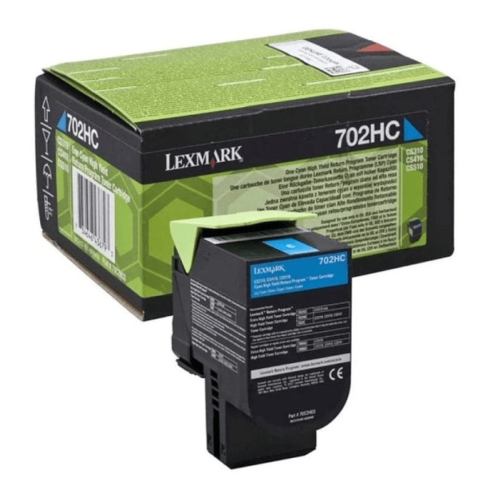 Lexmark CS310/CS410/CS510 Cyan Cartucho de Toner Original - 70C2HC0/70C2HCE/70C0H20/702HC 1