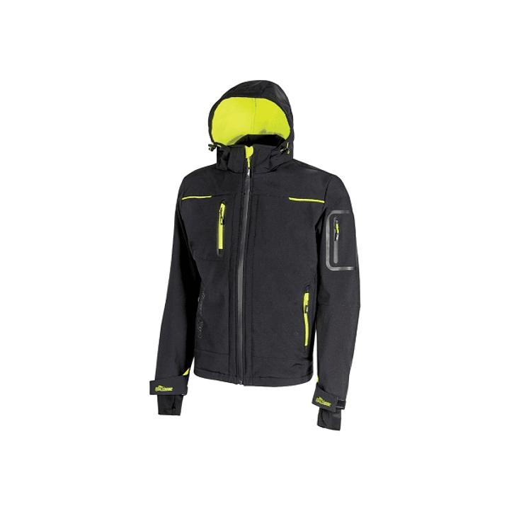 Upower Space Chaqueta Softshell - Talla 5XL - Membrana U-Tex, Repelente al Agua, a Prueba de Viento, Forro Micropolar, Capucha Desmontable, Cremallera 1