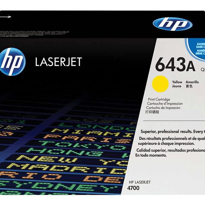 HP Q5952A Amarillo Cartucho de Toner Original - 643A 1