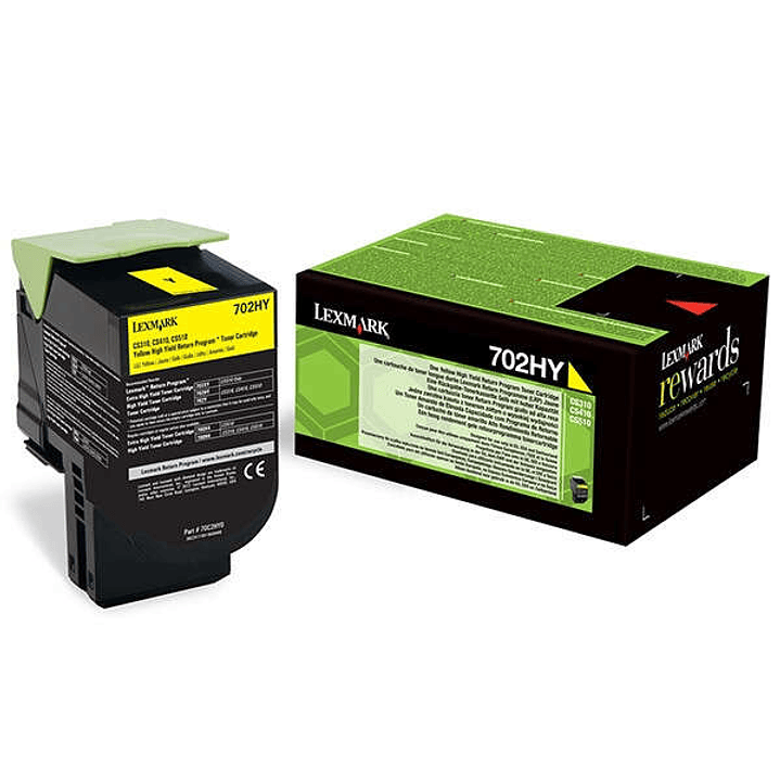 Lexmark CS310/CS410/CS510 Amarillo Cartucho de Toner Original - 70C2HY0/70C2HYE/70C0H40/702HY 1