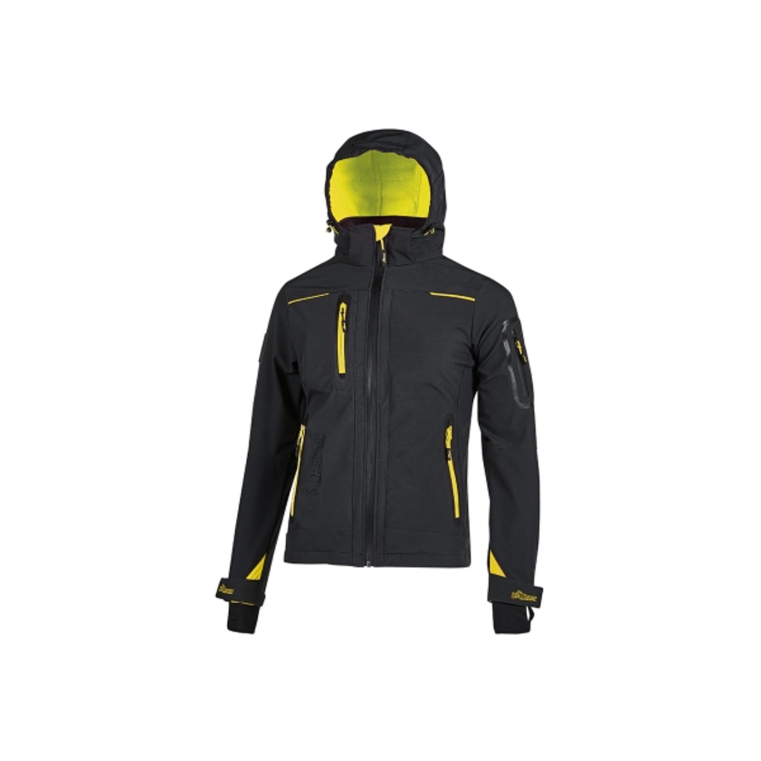 Upower Space Lady Chaqueta Softshell - Talla XS - Membrana U-Tex, Impermeable y Transpirable, Forro Micropolar, Capucha Desmontable, Bolsillos Avanzad 1