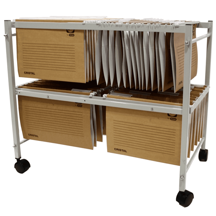 Elba Gio Carro Extensible para Carpetas Colgantes - Dimensiones 650x760x430mm - Material Metalico Resistente - Color Gris 1