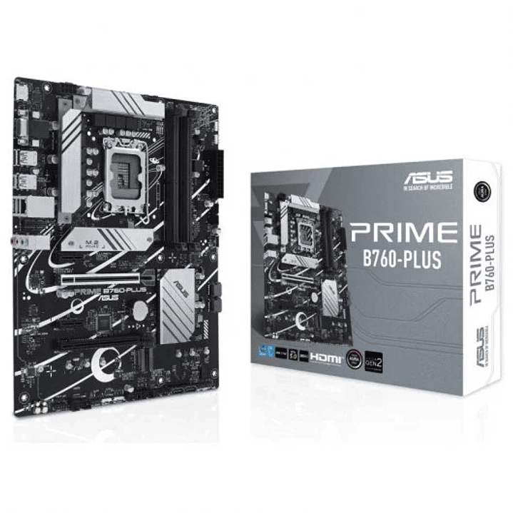 Asus Prime B760-Plus Placa Base Intel 1700 - HDMI, VGA, PCIe 5.0, M2, 4x Sata III, USB 2.0, 3.2, RJ-45, DisplayPort 1