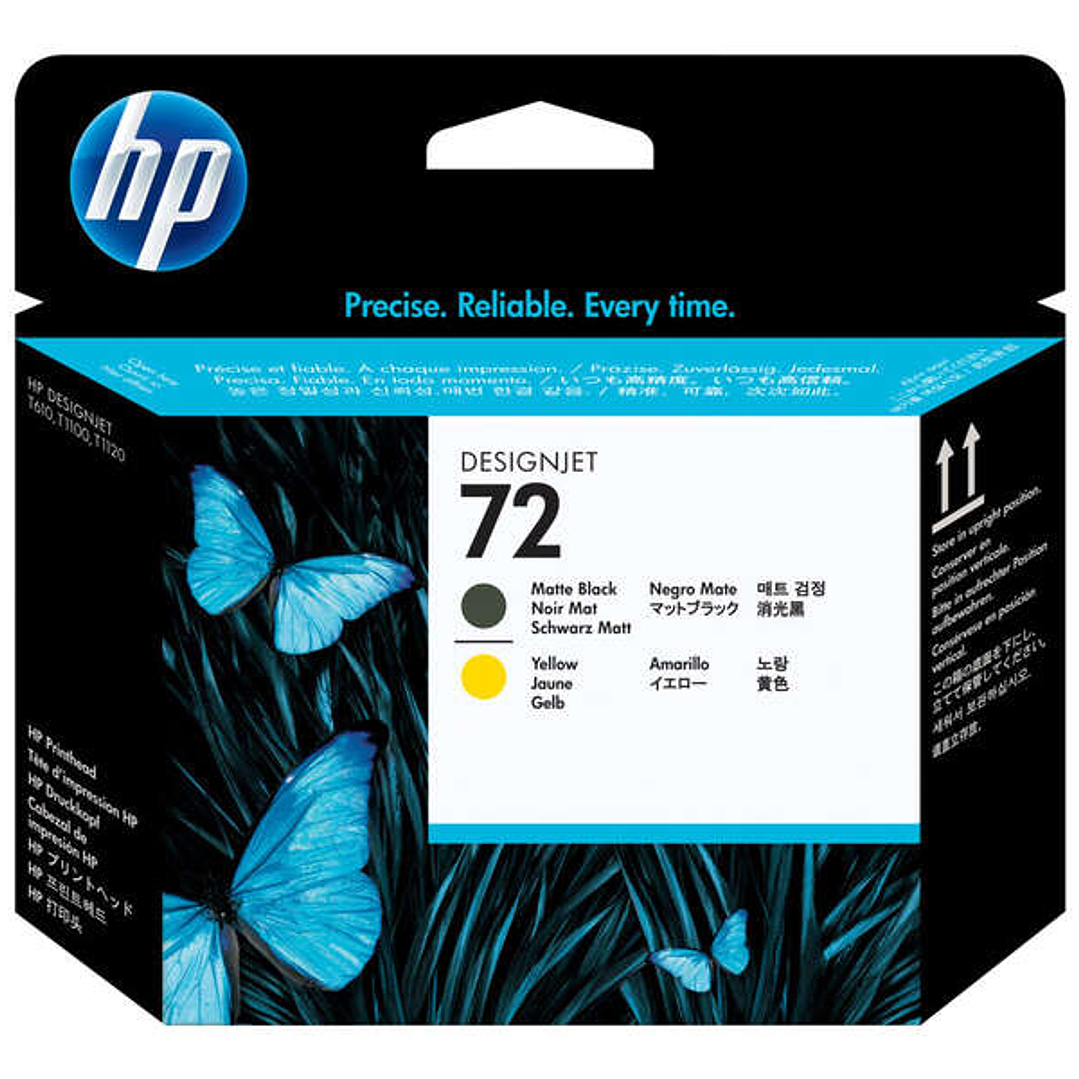 HP 72 Cabezal de Impresion Original - Negro Mate y Amarillo - C9384A 1