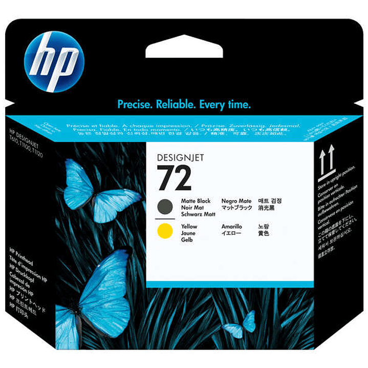 HP 72 Cabezal de Impresion Original - Negro Mate y Amarillo - C9384A 1