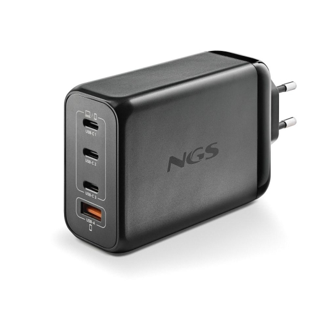 NGS Bud 240W Cargador GaN Universal de Pared 240W Ultrarapido - 3x USB-C PD & PPS, 1x USB-A QC 3.0 - Color Negro 1
