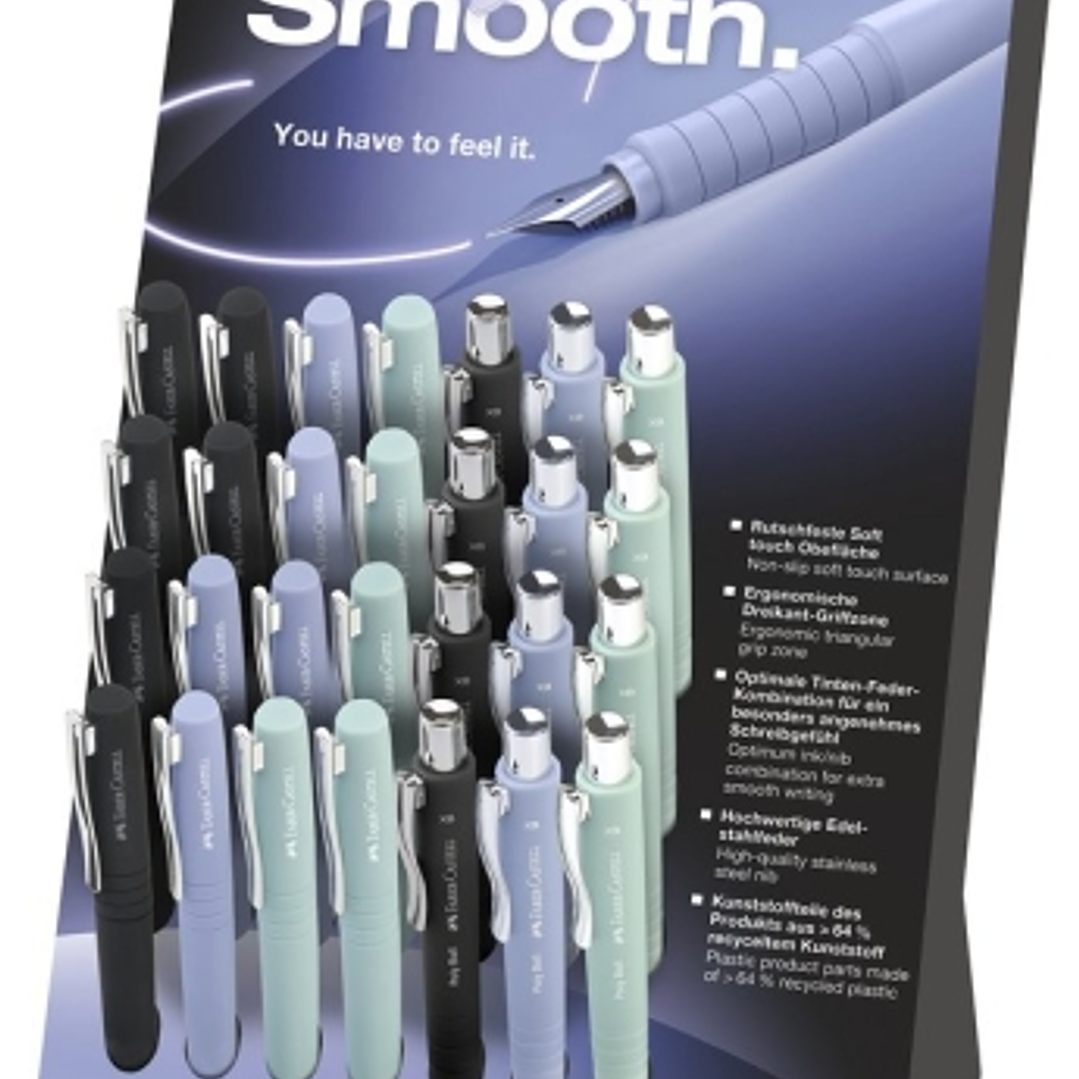 Faber-Castell Poly Expositor con 12 Boligrafos Poly Ball y 16 Plumas Estilograficas Poly Pen - Clip de Metal - Colores Surtidos 1