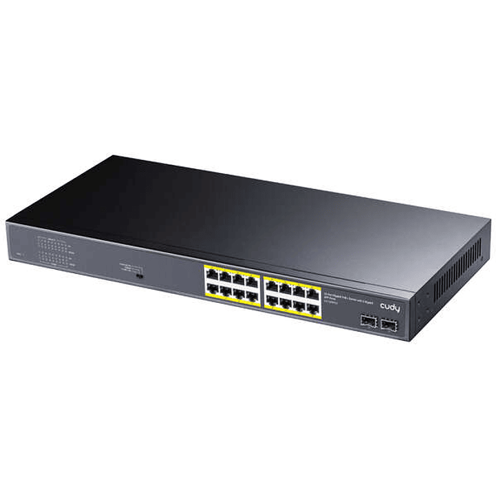Cudy GS1020PS2 Switch Gigabit PoE+ de 16 Puertos con 2 Puertos Gigabit SFP 1